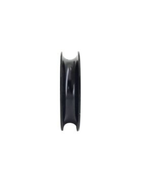 BLACK EXTREMELY ROBUST ROLLER WHEEL FOR SLIDING DOOR WITH ROUND GROOVE DIAMETER 90 MM FOR A ROUND 16 MM RAIL AND MAX LOAD OF 600