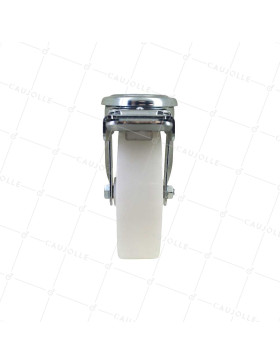 Castor NYLON HANDLING CASTOR WITH BRAKE AND EYE DIAMETER 125MM LOAD 100 KG WITH 12 MM FIXING - S06N125LAF
