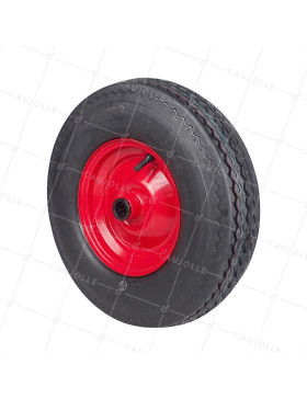 ROUE DE MACHINE AGRICOLE 4 PLIS DIAMÈTRE 400MM CHARGE 260 KG AXE 25 MM ROULEAUX - S2600R25 4PR • Caujolle