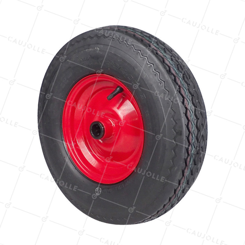ROUE DE MACHINE AGRICOLE 4 PLIS DIAMÈTRE 400MM CHARGE 260 KG AXE 25 MM ROULEAUX - S2600R25 4PR