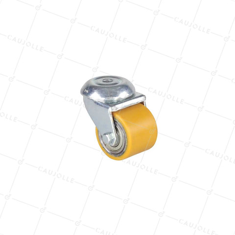 ROULETTE EXTRA-BASSE FIXATION À OEIL FORTE CHARGE DIAMÈTRE 50 MM HAUTEUR 72 MM CHARGE 150 KG - SURB 50 O • Caujolle
