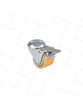 ROULETTE EXTRA-BASSE FIXATION À OEIL À FREIN FORTE CHARGE DIAMÈTRE 50 MM HAUTEUR 72 MM CHARGE 150 KG - SURB 50 OAF • Caujolle