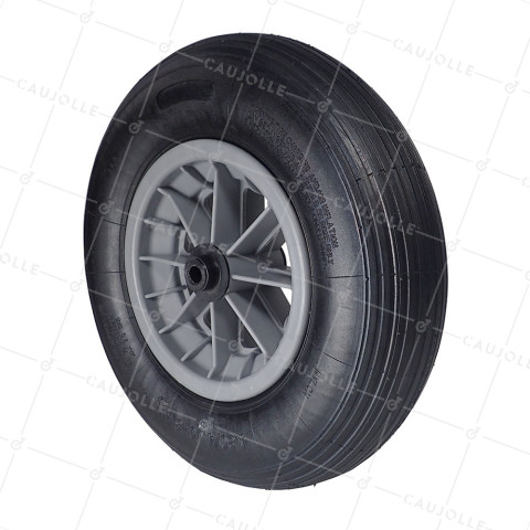 ROUE DE BROUETTE GONFLÉE POUR PLAGE SANS ROULEMENT DIAMÈTRE 400 MM CHARGE 150KG POUR AXE DE 14 MM - S1006P L14/100 • Caujolle