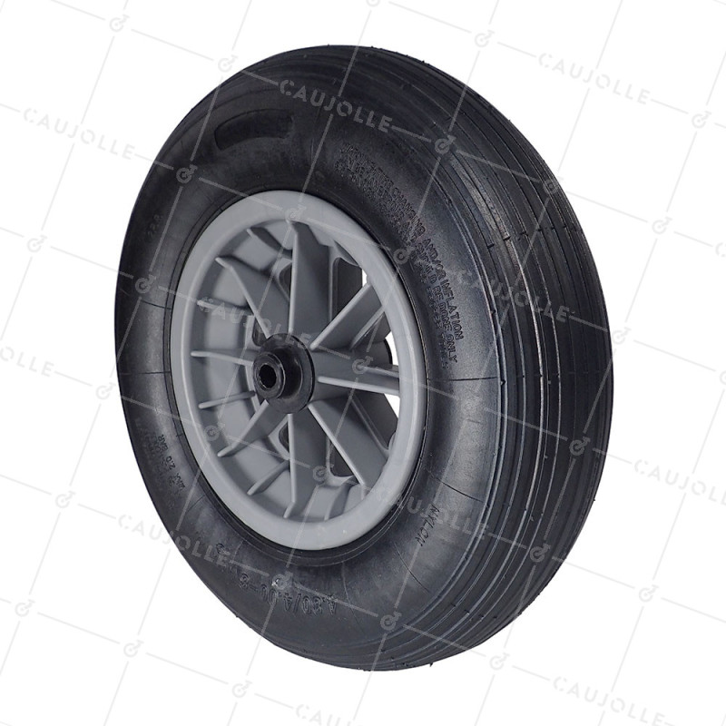 ROUE DE BROUETTE GONFLÉE POUR PLAGE SANS ROULEMENT DIAMÈTRE 400 MM CHARGE 150KG POUR AXE DE 14 MM - S1006P L14/100