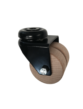 Castor WOODEN DIAMETER 50 MM LOAD 50 KG WOOD ORIGIN FRANCE - S170.O BLACK