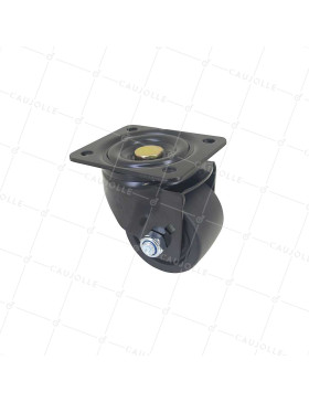 Castor EXTRA LOW SWIVEL NYLON FIBER DIAMETER 75 MM LOAD 600 KG - BLACK SURB 75P • Caujolle