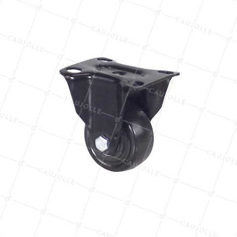 ROULETTE FIXE NOIRE DE MANUTENTION POLYURÉTHANE DIAMÈTRE 50 MM CHARGE 40KG - S7PU 50 NOIRE • Caujolle