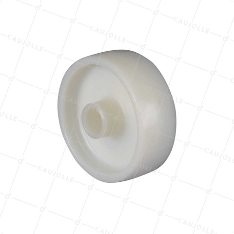 ROUE NYLON DIAMÈTRE 100 MM CHARGE 100 KG AXE LISSE DE 20 MM - S2450 100/37 LM46 L20 • Caujolle