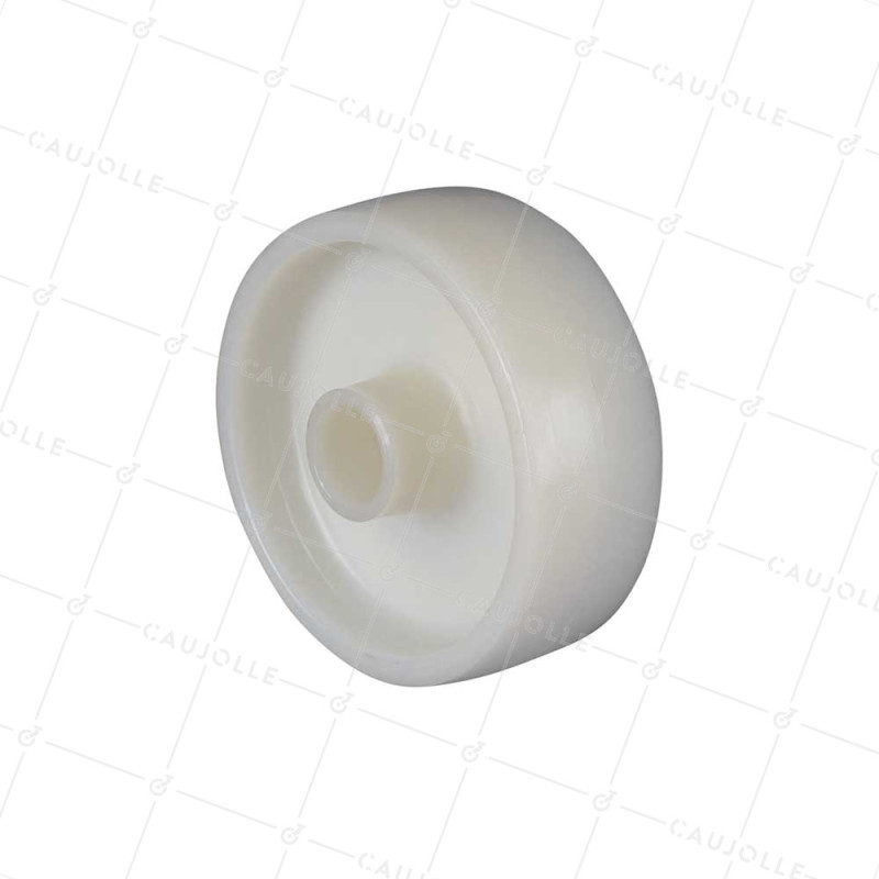 ROUE NYLON DIAMÈTRE 100 MM CHARGE 100 KG AXE LISSE DE 20 MM - S2450 100/37 LM46 L20