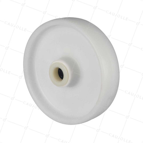 ROUE NYLON DIAMÈTRE 200 MM CHARGE 200 KG AXE 25 MM ROULEMENT A ROULEAUX - S2450 200/49 LM60 RR25 • Caujolle