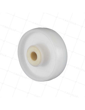 ROUE NYLON RENFORCE FORTE CHARGE DIAMÈTRE 125 MM CHARGE 200 KG AXE 20 MM LISSE - S2450 125/40 LM60 L20 • Caujolle