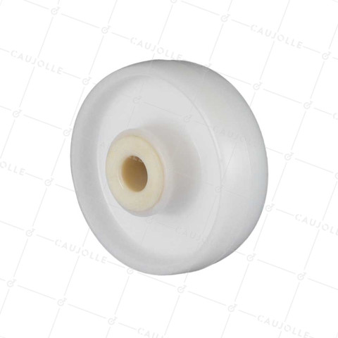 ROUE NYLON RENFORCE FORTE CHARGE DIAMÈTRE 125 MM CHARGE 200 KG AXE 20 MM LISSE - S2450 125/40 LM60 L20 • Caujolle