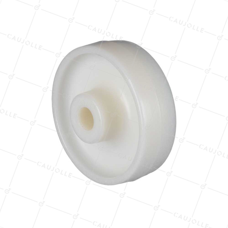 ROUE NYLON FORTE CHARGE DIAMÈTRE 125 MM CHARGE 400 KG AXE 20 MM LISSE - S2460 125/40 LM60 L20