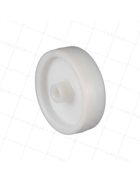 ROUE POLYPROPYLENE DIAMÈTRE 125 MM CHARGE 100 KG AXE 12 MM LISSE - S2450 125/36 LM45 L12 • Caujolle