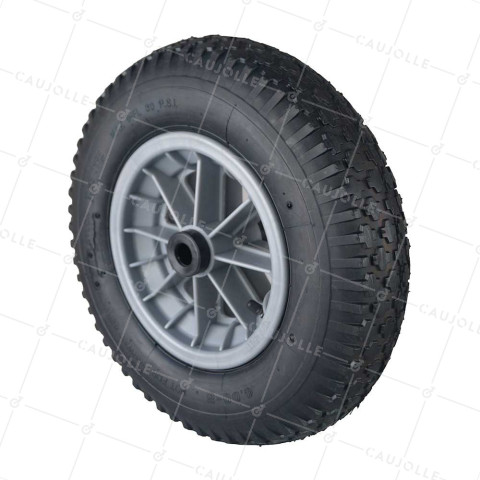 ROUE DE BROUETTE GONFLÉE ET PNEU CRAMPONS 4APR DIAMÈTRE 400 MM CHARGE 150 KG POUR AXE DE 20 MM - S1006P 400 L20/100 4PR AGRAIRE • Caujolle