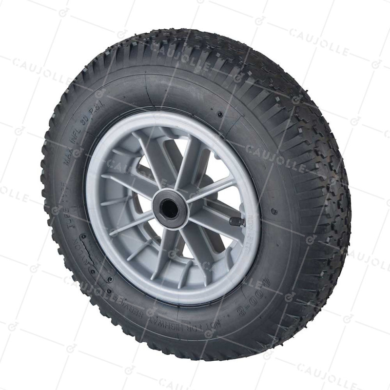 ROUE DE BROUETTE GONFLABLE ULTRA RENFORCÉE POUR MAÇONS DIAMÈTRE 400 MM CHARGE 250KG POUR AXE DE 20 MM - S1006P 4PRP