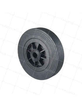 ROUE DE MANUTENTION CAOUTCHOUC DIAMÈTRE 200 MM CHARGE 200KG AXE 20 MM - S2000PS 200 L20 • Caujolle