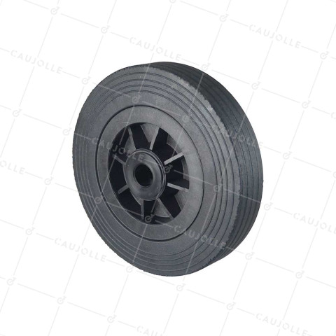 ROUE DE MANUTENTION CAOUTCHOUC DIAMÈTRE 200 MM CHARGE 200KG AXE 20 MM - S2000PS 200 L20 • Caujolle