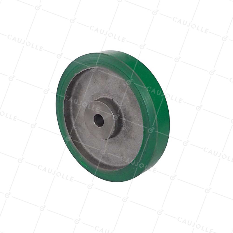 Wheel TRAINING WHEEL WITH POLYURETHANE CLAMP SOFT DIAMETER 250/50 MM LOAD 1100KG - SOFT SFPU 250/50 WITH GREEN CLAMP A25