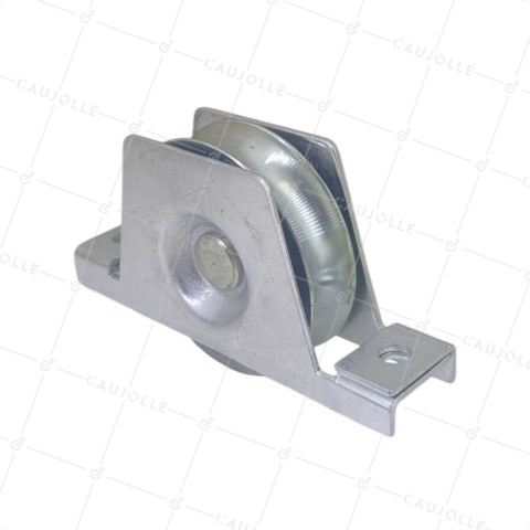 Wheel FOR EMBEDDED GATE WITH ROUND GROOVE DIAMETER 80 MM FOR ROUND RAIL OF 15 MM LOAD 200KG - MTSPE GR80 • Caujolle