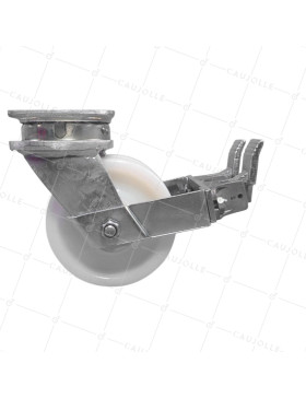 ROULETTE PIVOTANTE A FREIN DOUBLE GALETS EN NYLON DIAMÈTRE 150 MM CHARGE 1500 KG - S78N DOUBLE 150AF