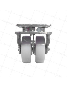 ROULETTE PIVOTANTE A FREIN DOUBLE GALETS EN NYLON DIAMÈTRE 150 MM CHARGE 1500 KG - S78N DOUBLE 150AF