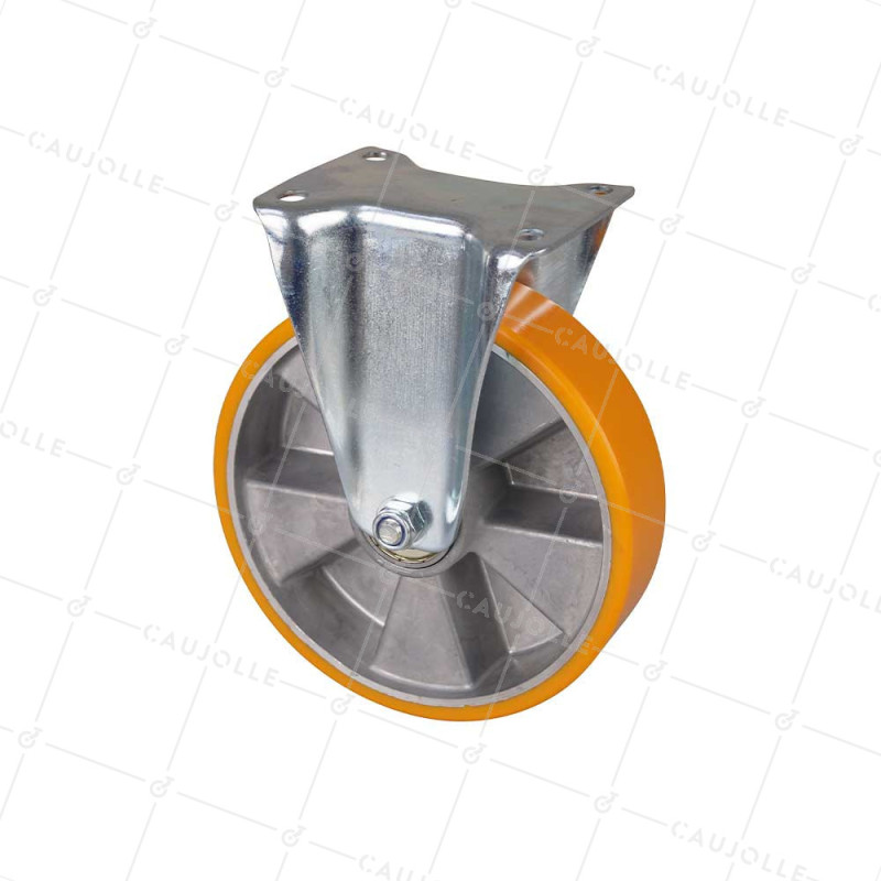 Castor FIXED POLYURETHANE WHEEL ALUMINUM RIM DIAMETER 200 MM LOAD 300KG - S75AR 200
