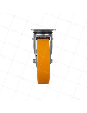 Castor SWIVEL WITH BRAKE IN POLYURETHANE ALUMINUM RIM DIAMETER 200 MM LOAD 300KG - S74AR 200AF