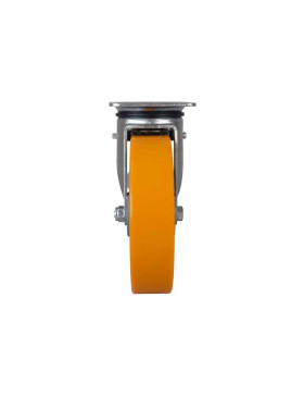 ROULETTE PIVOTANTE A FREIN EN POLYURÉTHANE JANTE ALUMINIUM DIAMÈTRE 200 MM CHARGE 300KG - S74AR 200AF