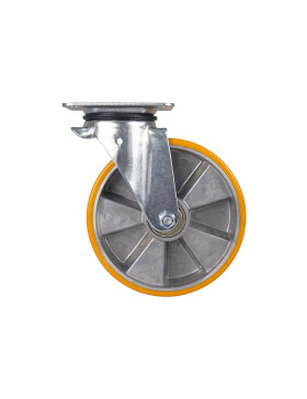 Castor SWIVEL POLYURETHANE WHEEL ALUMINUM RIM DIAMETER 200 MM LOAD 300KG - S74AR 200