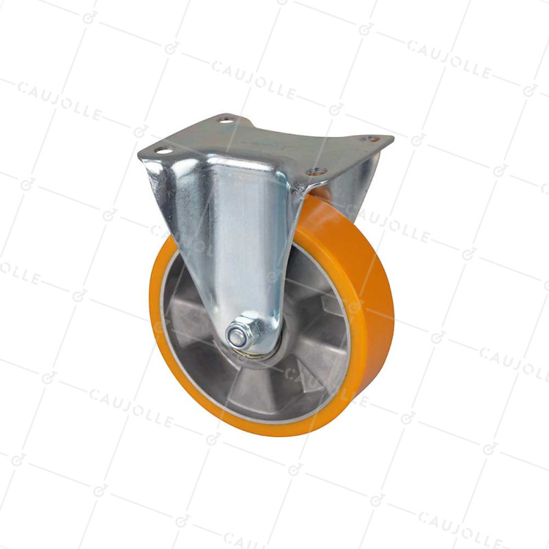 Castor FIXED POLYURETHANE WHEEL ALUMINUM RIM DIAMETER 160 MM LOAD 300KG - S75AR 160