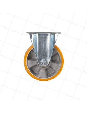 Castor FIXED POLYURETHANE WHEEL ALUMINUM RIM DIAMETER 160 MM LOAD 300KG - S75AR 160