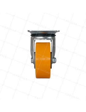 ROULETTE PIVOTANTE EN POLYURÉTHANE JANTE ALUMINIUM DIAMÈTRE 125 MM CHARGE 400KG - S74AR 125