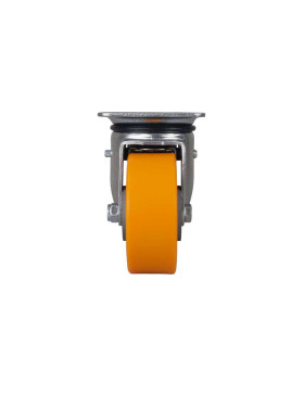 ROULETTE PIVOTANTE A FREIN EN POLYURÉTHANE JANTE ALUMINIUM DIAMÈTRE 125 MM CHARGE 400KG - S74AR 125AF