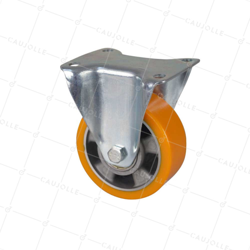 Castor FIXED POLYURETHANE WHEEL ALUMINUM RIM DIAMETER 125 MM LOAD 350KG - S75AR 125