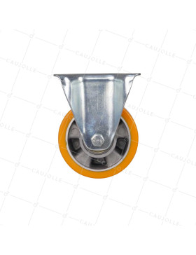 Castor FIXED POLYURETHANE WHEEL ALUMINUM RIM DIAMETER 125 MM LOAD 350KG - S75AR 125